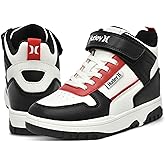 Hurley Kids' Carson High-Top Sneakers with Adjustable Strap, High Top Shoes for Kids, Sturdy Padded High Cut Sneakers for Boys and Girls, Fashionable Basketball Shoes for Kids