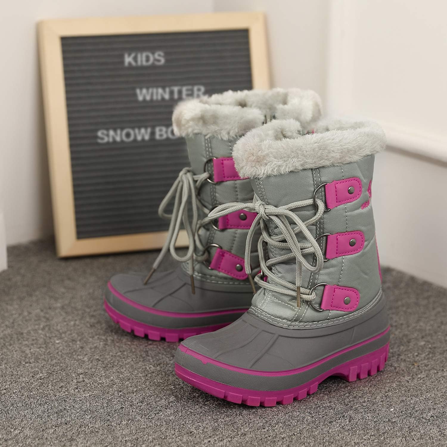  | DREAM PAIRS Boys & Girls Faux Fur-Lined Ankle Winter Snow Boots | Snow Boots