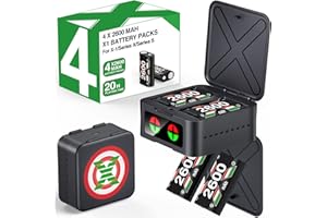 LIFUFUTEE 4x2600mAh Rechargeable Battery Packs for Xbox One/X/S/Elite/Series X|S, with 4 Batteries for Xbox Controller Battery Pack