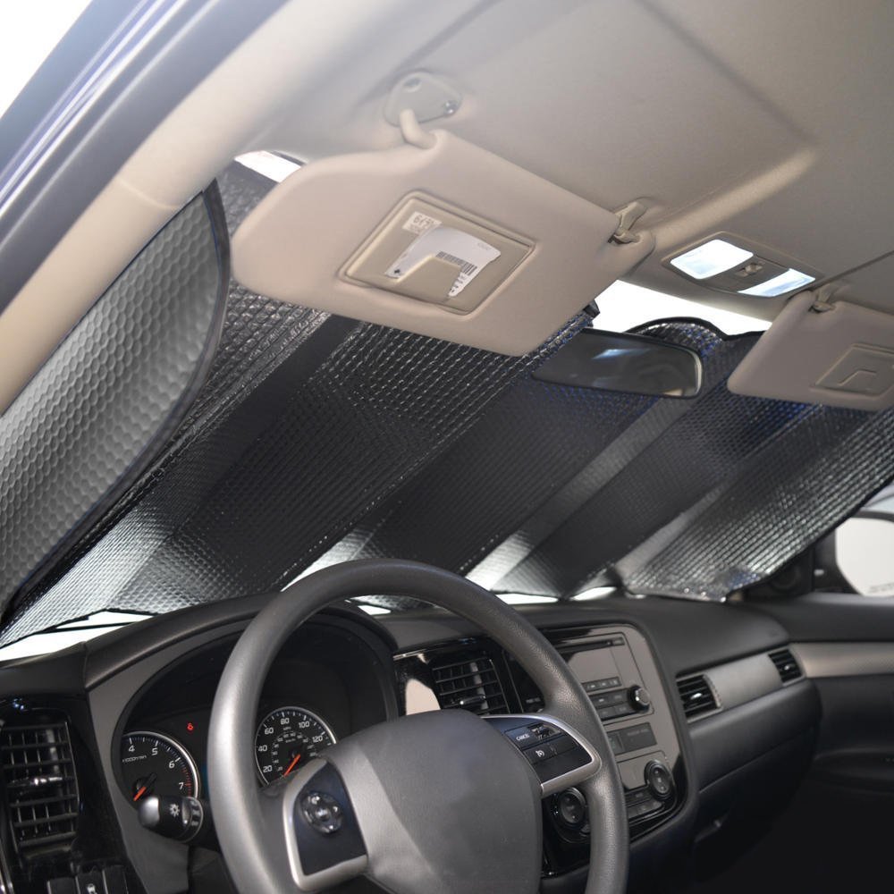 Windshield Sun Shade, Car Window Shade as Bonus by Big Hippo Keep Vehicle Cool Protect Your Car from Sun Heat & Glare Best UV Ray Visor Protector (Size: 55.16