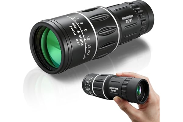 16X52 High Powered Monocular, Compact Telescope for Adults, BAK4 Prism Monoculars, Cool Gadgets & Birthday Gifts for Men Dad Husband, Outdoor Gadgets for Hiking Hunting Camping
