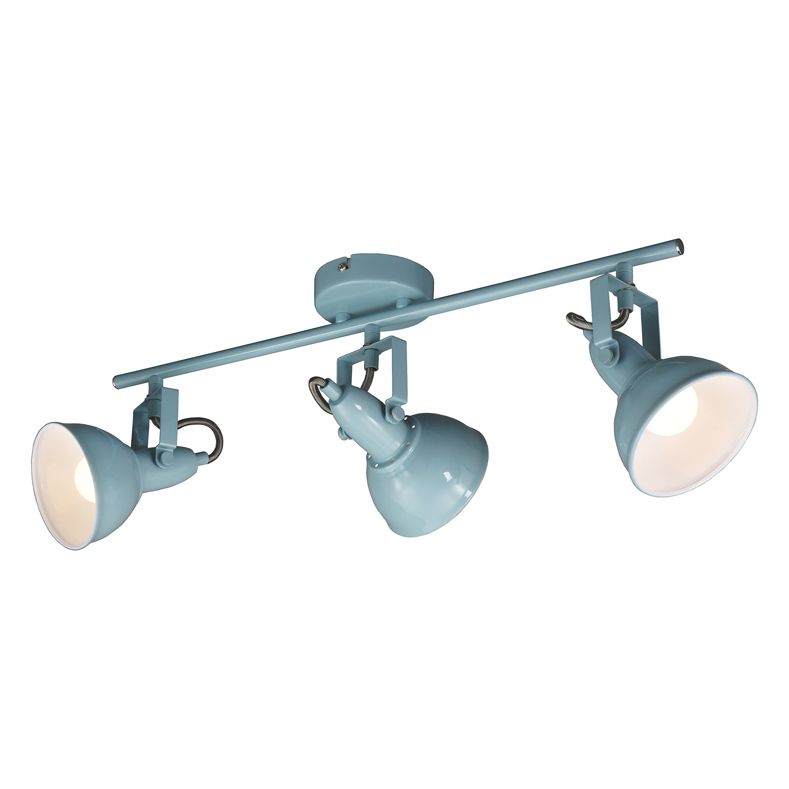 Briloner Leuchten Lamp, Ceiling Light with Three Handle and Pivoting Spotlights in Retro Vintage Design, Metal, 3 W, Mint-White