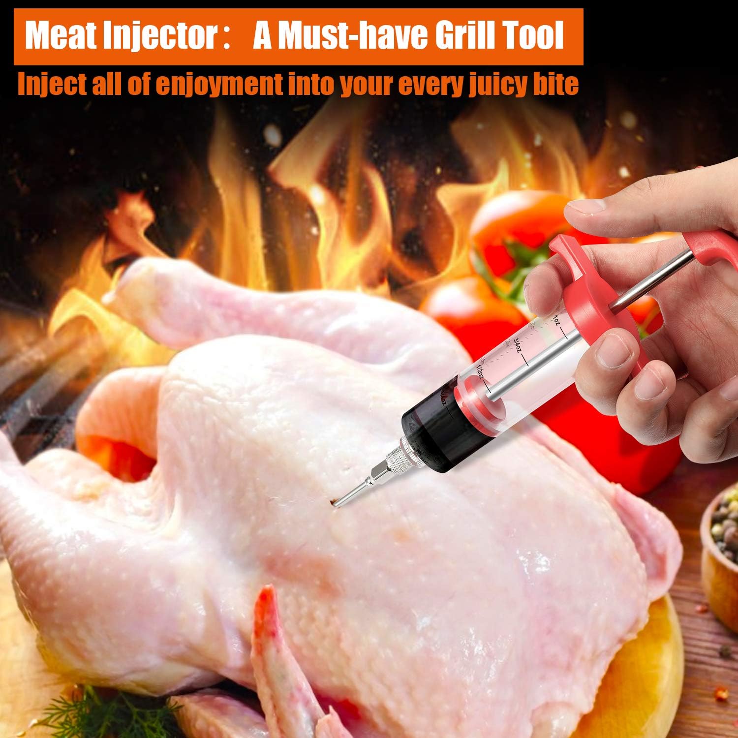 Anpro Grill Accessories BBQ Set Tools, 31 PCS Stainless Steel Grilling Kit with Grill Mats and Meat Inject, Barbecue Utensils Set with Case for Dad, Men, Women : Garden & Outdoor