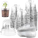 RooTrimmer Humidity Domes for 4 Inch Pots, 100 Pack Transparent Plant Dome Covers with Ventilation, Clear Nursery Pot Domes for Seed Starting, Seedling Germination, and Gardening