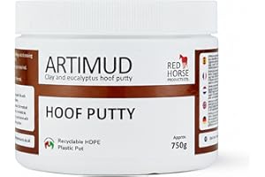 Artimud - Horse Hoof Putty Thrush Treatment 10 oz (300g) | Eucalyptus Horse Hoof Clay | Equine Frog & Sole Protection | Red H