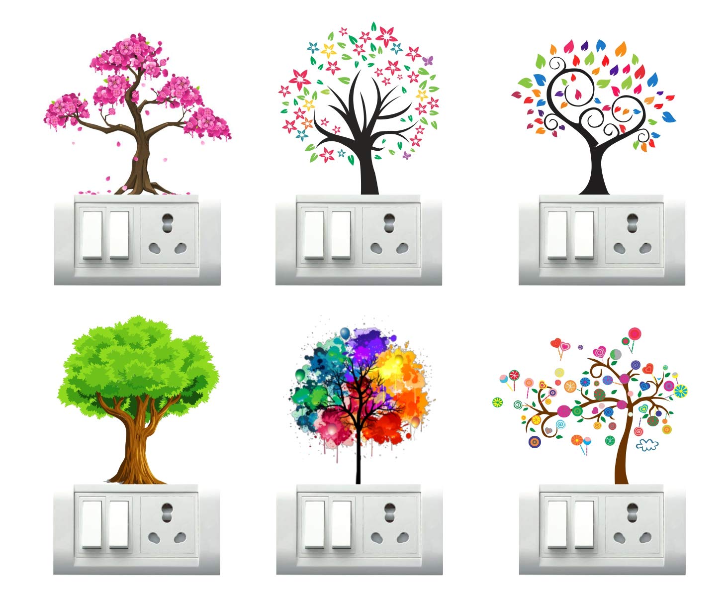 Buy Sticker Studio Colorfull Tree Switchboard Sticker and Decals Viny