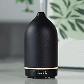 Essential Oil Diffuser Diffuser -Aromatherapy Diffuser for Essential Oils with Timer and 7 Colors LED Light Ultrasonic Diffuser with Auto Shut-Off, Home Office Decor&amp;Gift (Black-150ml)