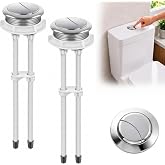 Enhon 2 Pack 48mm/1.89in Dual Flush Toilet Push Button Replacement | Half/Full Flush Buttons, Adjustable Rods, Chrome ABS, 304 Steel Spring, Compatible with Glacier Bay, AquaSource, Easy Install
