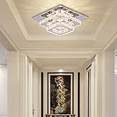 Cainjiazh Mini Chandelier LED Crystal Ceiling Light 2 Layers Flush Mount Ceiling Light Modern Chandelier Lighting for Hallway