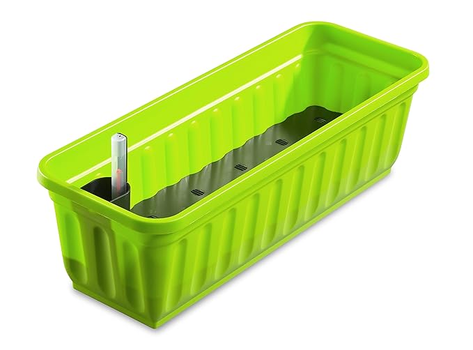 Blumenkasten 80 cm grün mit Wasserspeicher MADE IN GERMANY