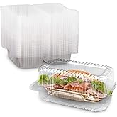 MT Products Clear Plastic Hinged Loaf Containers 8" x 4" x 3.85" - Disposable Medium Hoagie Container (Pack of 20) - Made in the USA