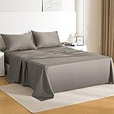 CieloCloud Queen Bed Sheets Set, 4PCS 100% Egyptian Long-Staple Cotton Bedding Sheets with Dual-Lock System, Luxury Soft and Comfort, 1000 Thread Count, Deep Pocket Fits 8" to 17" Mattress
