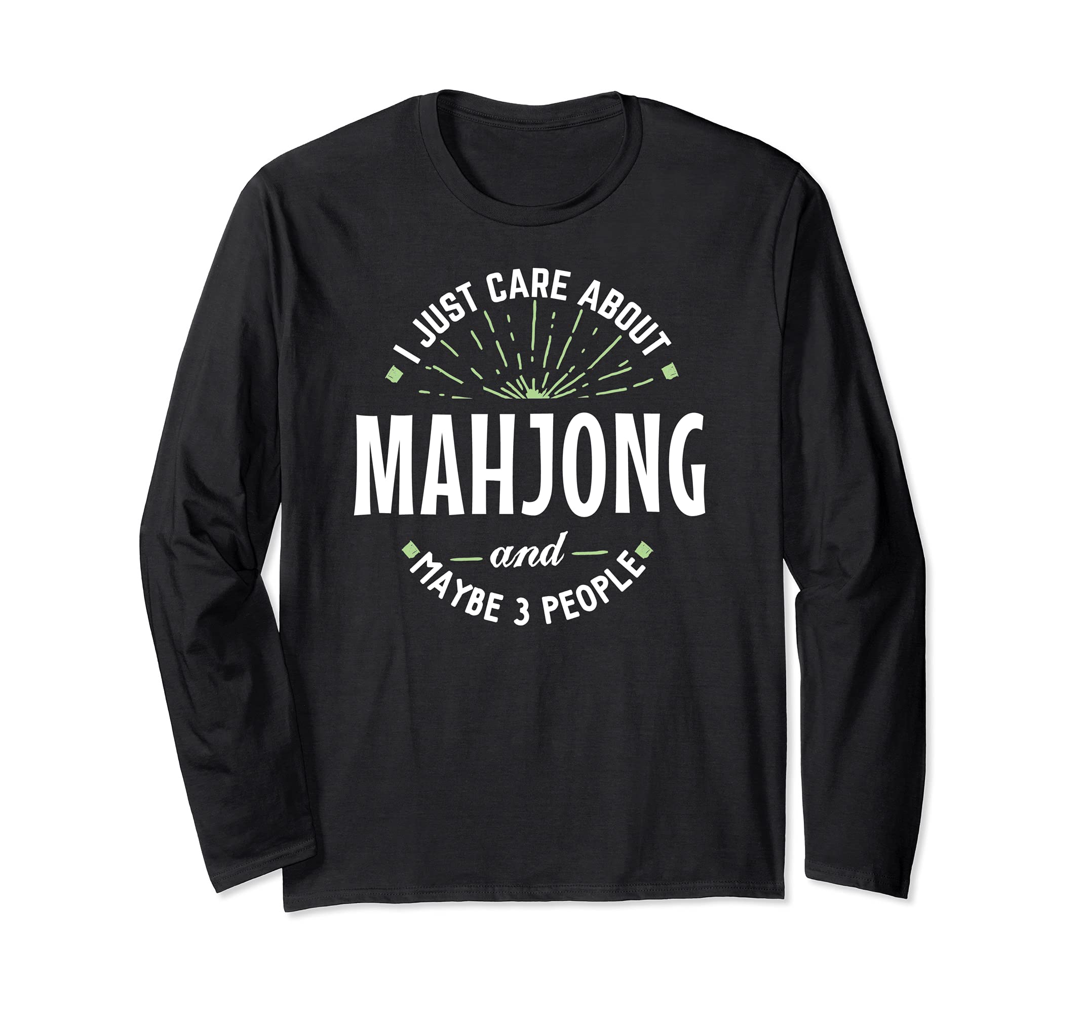 Funny Mahjong Design for Men Dad Fathers Day Gift Long Sleeve T-Shirt