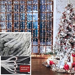 Solhice LED Curtain Lights Outdoor 30ft x10ft Cool