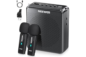 NEEWER VA02 Voice Amplifier with Wireless Microphone, Portable Mini USB C Rechargeable Noise Cancelling Sound Speaker Megaphone & Mic Set, 10Hrs, 15m Range for Classroom Teachers Trainers Tour Guides