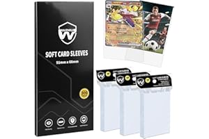 WAIZHIUA 300 Counts Card Sleeves Clear Soft Penny Sleeves Polypropylene (PP) Card Protectors for MTG TCG Trading Sports Football Game Baseball Cards