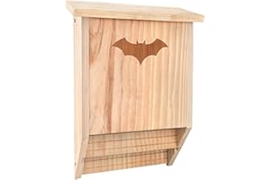 antiai Bat House for Outdoors,A Large Wooden Double Chamber Bat Box for Outside for TreePerfectly Designed to Attract Bats,15" Big Bat Box 2 Chamber Wood Bat Houses,Cedar