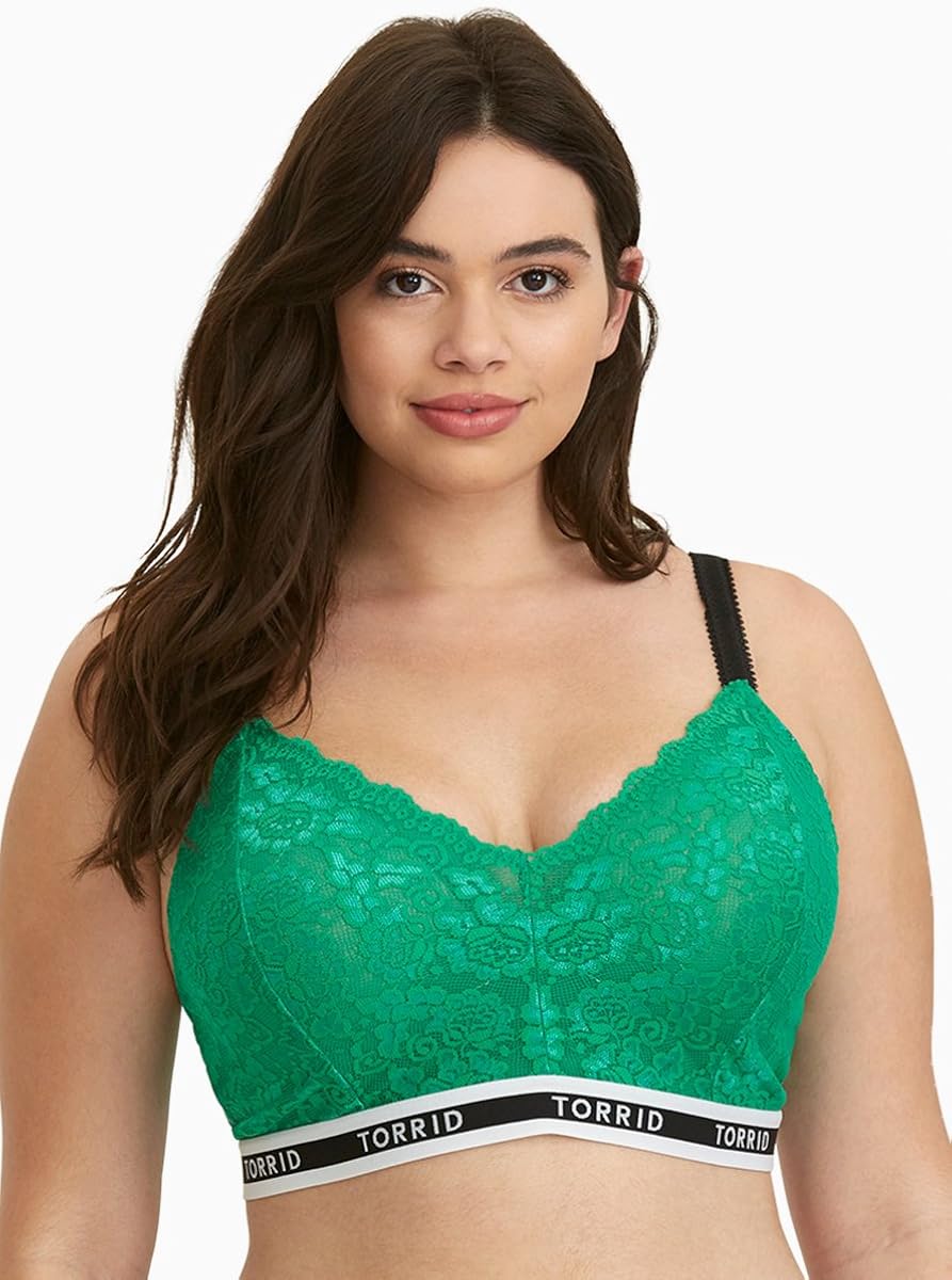 Triangle Lace Bralette - Buy Green Strappy Longline Bra | IDentity