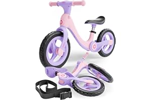 Rideo Folding Kids Balance Bike | Safety First 12" Toddler Bike for Boys & Girls 3 to 5 Years Old | Push Bike with Carry Strap