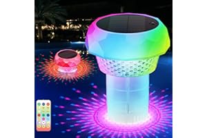 Demolike Pool Chlorine Floater with Solar Lights, Adjustable Release Chlorine Dispenser for Pool