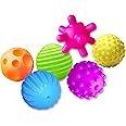 ROHSCE Sensory Balls for Kids 6pcs Textured Multi Ball Set for Toddlers Multicolor and Bright Handing Catching Balls BPA-Free Soft Stress Relief Toys