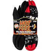 HOT FEET Thermal Socks for Men, Cold Weather, 2/4 Pack Thick Warm Socks, Winter Insulated, Stocking Stuffers, Size 6-12.5