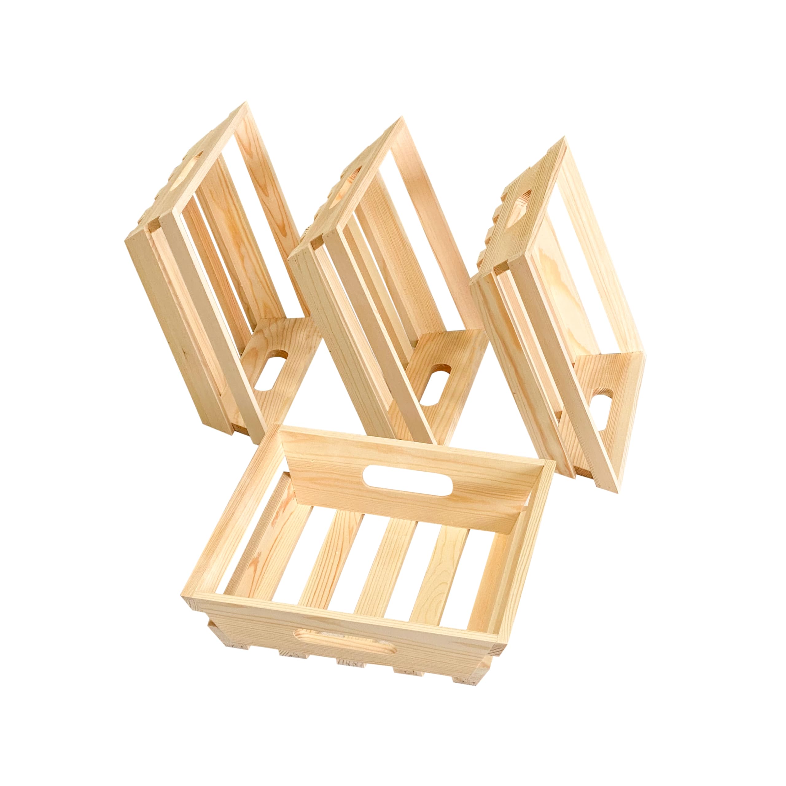 Photo 1 of 4 Pack 10 Inch Square Wooden Pallet Crates Unfinished Wood Trays Storage for DIY Crafts (Outer 10 x 10 x 2.6 in, Interior 8 x 8 x 2.4 in)