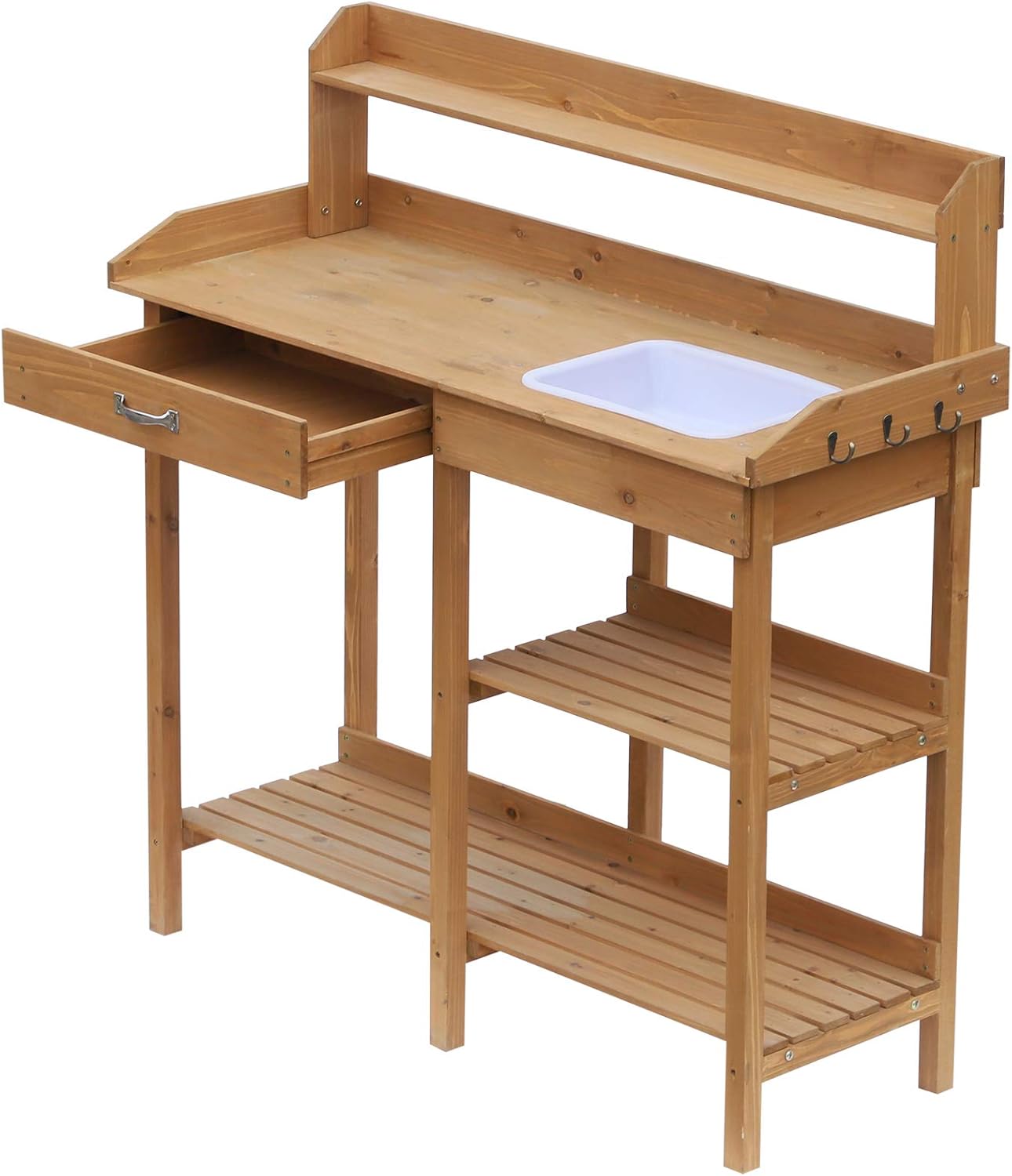 Outsunny Pflanztisch Gärtnertisch Blumentisch mit Wanne Garten