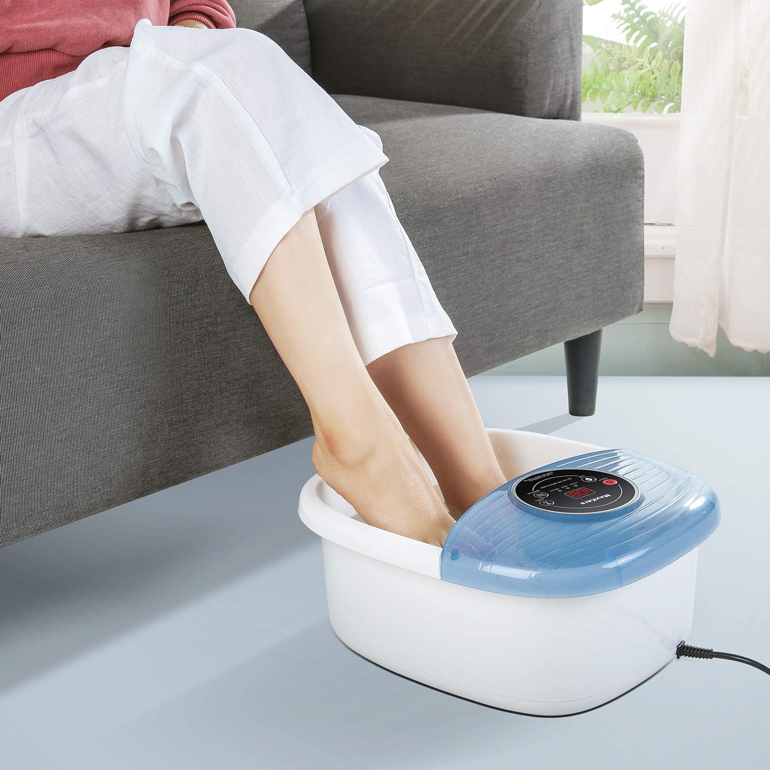 MaxKare Foot Bath, Foot Spa Massagers with Heat & Bubble & Vibration, Temperature Control, Foot Pedicure Tub with16 Masssage Rollers, Relief Feet Stress Massager for Home Use: Beauty