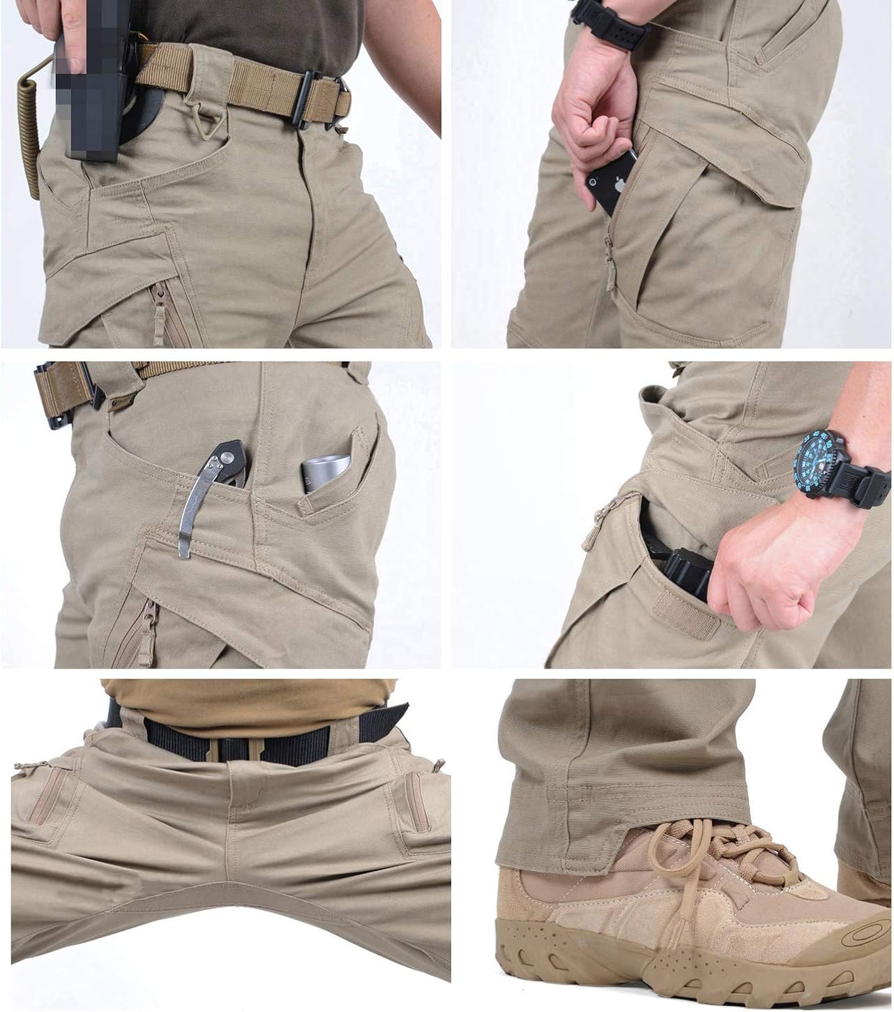 CARWORNIC Gear Men's Assault Tactical Pants Lightweight Cotton Outdoor Military Combat Cargo Trousers: Clothing
