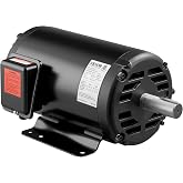 VEVOR 10 HP Electric Motor, 1770RPM Air Compressor Motor, CW/CCW Rotation, 1.375 inch Shaft Diameter, 3.88inch Shaft Length, 40N.m Torque, Three-Phase, 230V/460V, ODP Cooling, 215T Frame