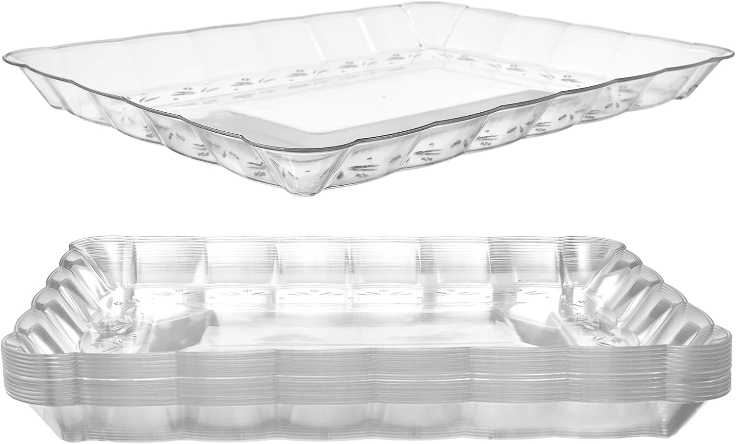  | Plastic Serving Trays – Serving Platters | 12 Pack, 9"X13" | Rectangular Disposable Party Platters and Trays | Clear Disposable Serving Trays for Parties | Party Serving Trays and Platters: Serving Trays