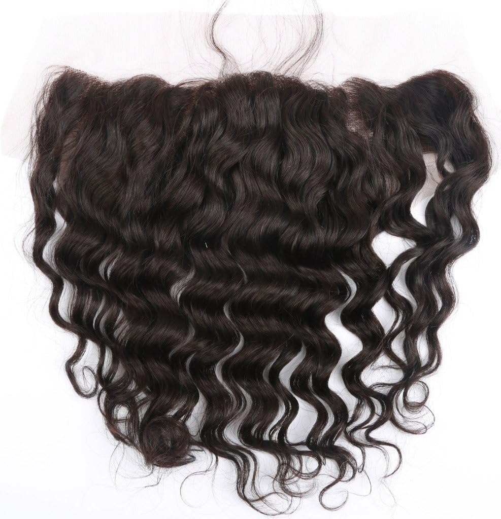 HC hcremyhair Deep Wave Frontal Lace Closure Brazilian Virgin Hair 13x4 Preplucked Frontals Free Part with Baby Hair Bleached Knots Natural Color 12 Inch