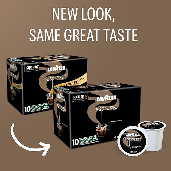 LAVAZZA ESPRESSO, SINGLE-SERVE KEURIG K-CUP PODS, MEDIUM ROAST COFFEE, 10-COUNT BOX