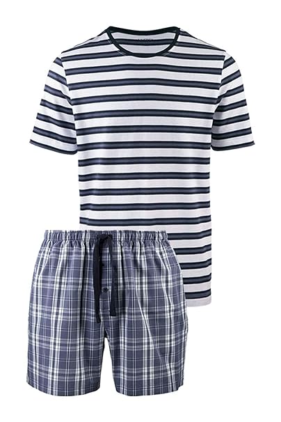 Livergy Herren Sommer Pyjama Shorty Schlafanzug Kurz 2Teiler
