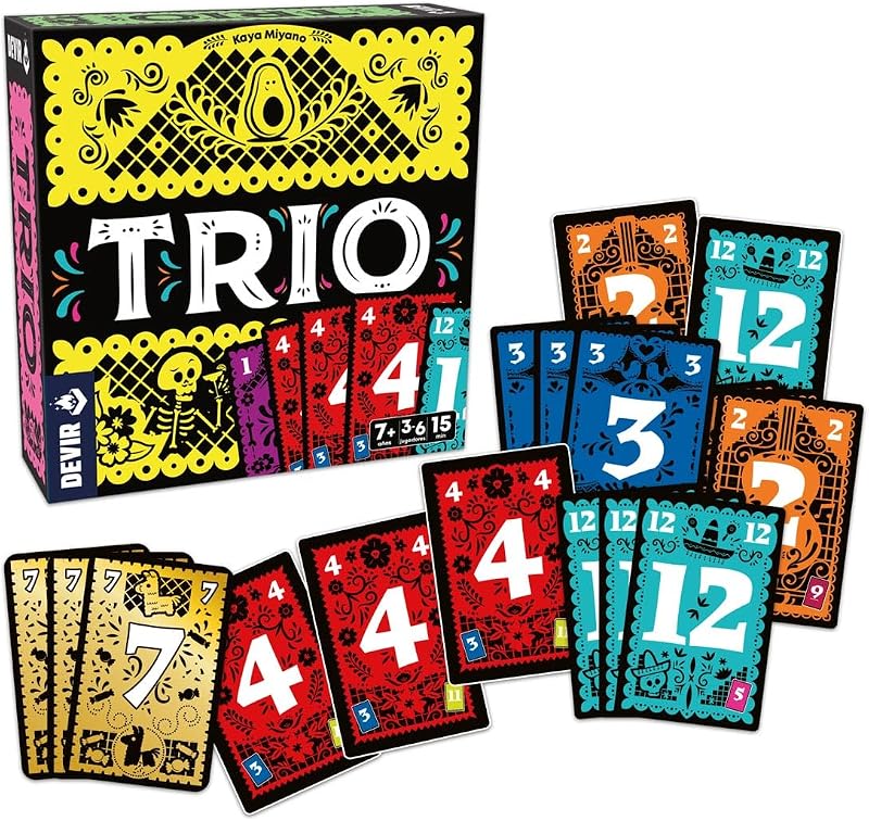 - Trio (Versión en español) | Juego de Cartas Party, rápido y Divertido | para Todas Las Edades, Ideal para Jugar con Amigos (BGTRISP)