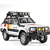 OANMYJJO Cars for Boys 1/24 Diecast Car LC80 Model | Diecast Car Toy Model, Pull Back Cars with Light and Sound,Die Cast Metal Car Model Collectible,Cars for Kids Ages 4-8（White）