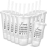 Skylety 24 Pcs Employee Appreciation Gifts Bulk, Team Appreciation Tumblers with Lids and Straw, 24 oz Team Plastic Cup Inspirational Valentine Gifts for Office Staff Coworker Teacher (Clear)