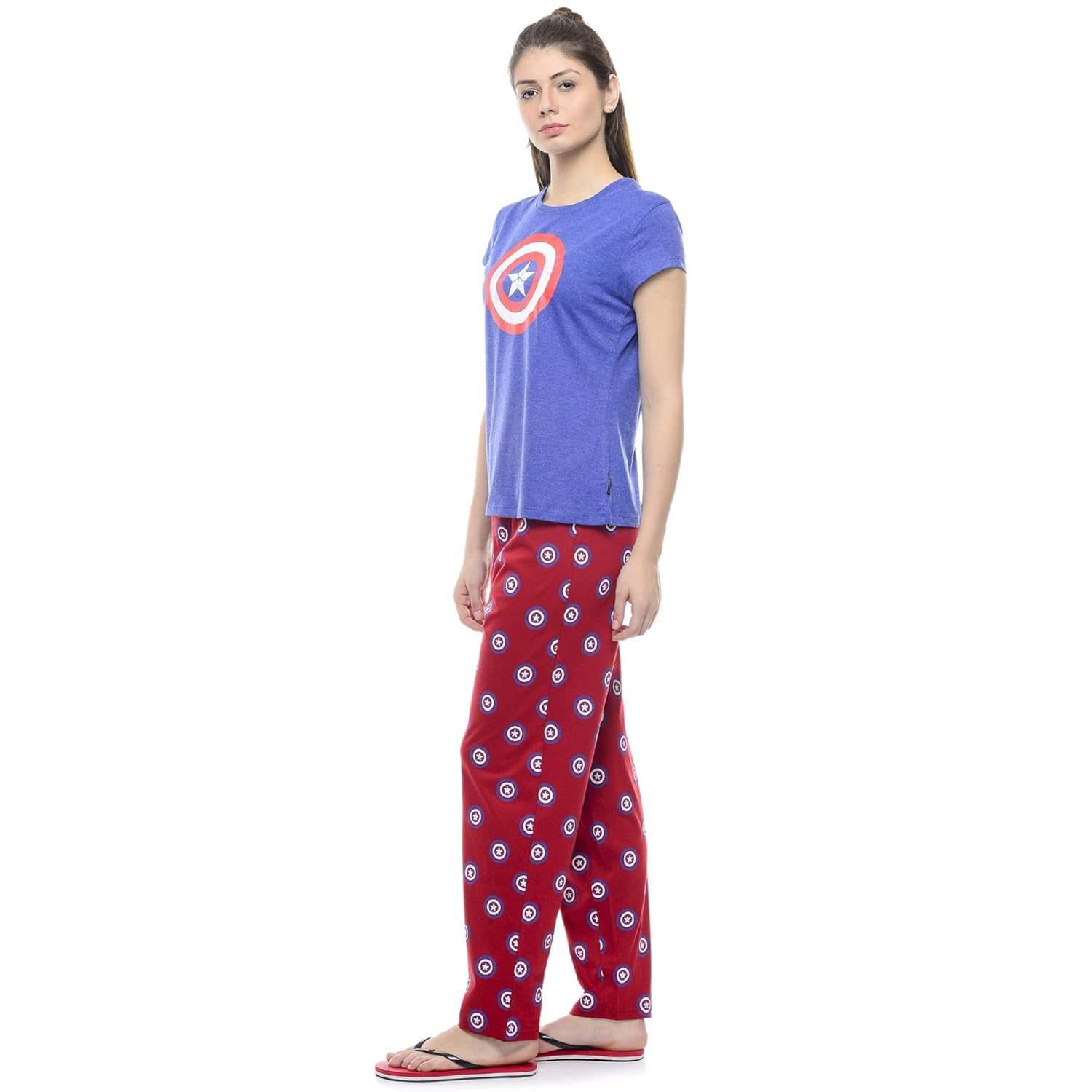 captain america women's cotton pyjama set