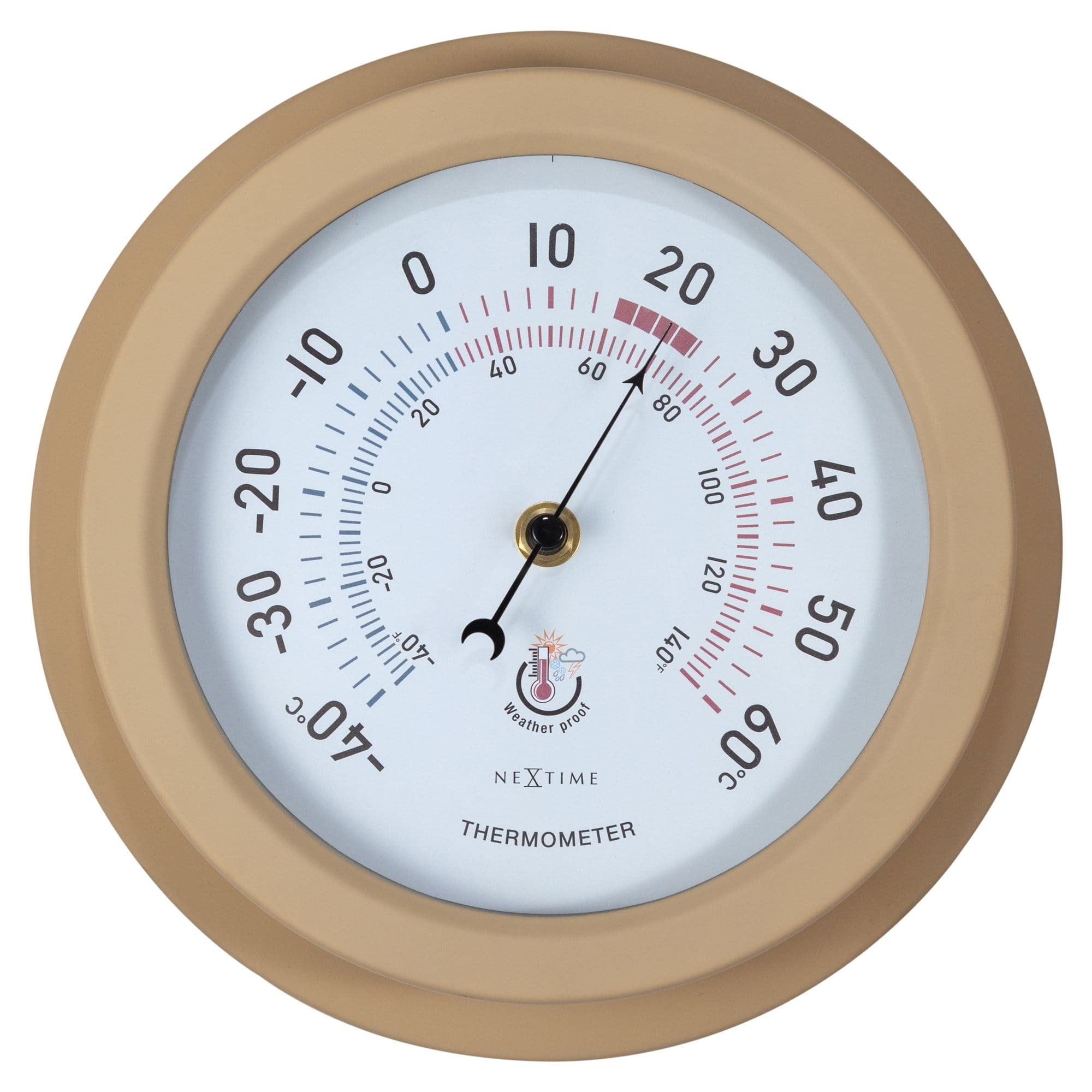 Outdoor Thermometer - Ø22CM - Metal - Brown "Lily"