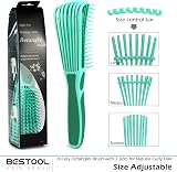 BESTOOL Detangle Hair Brush for Black Natural Hair Curly 3/4abc Texture Green view 3