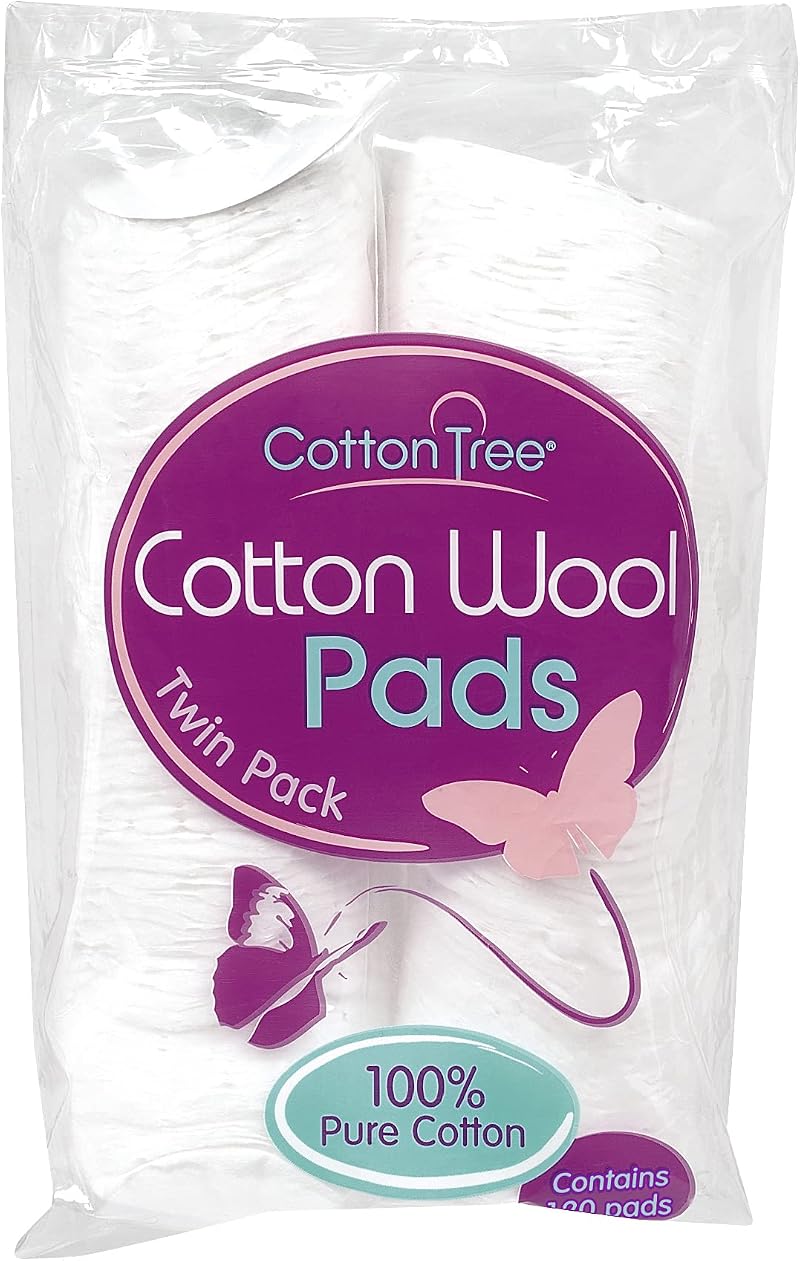 Cotton Tree 100% Pure Cotton Round Pads 120 Count White