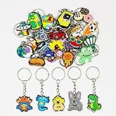 Ella & Emma 30/50/100 Bulk Different Keychains, Mixed Non-Repeat Cute Key Chain for Classroom Prizes Students Incentives Holiday Gifts Party Favors (30pcs Boys Mixed)