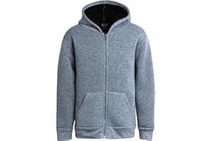 Quad Seven Boys Sweatshirt – Heavyweight Sherpa Fleece Lined Zip Hoodie Sweatshirt – Winter Sweatshirt Jacket for Boys (8-18)
