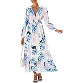 Maxigerui Women's Long Sleeve Floral Maxi Dress 2026 Spring Summer Wedding Guest Dress