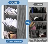 MISSLO Door Shoe Rack Over the Door Organizer Holds 12 Pairs Grey view 6