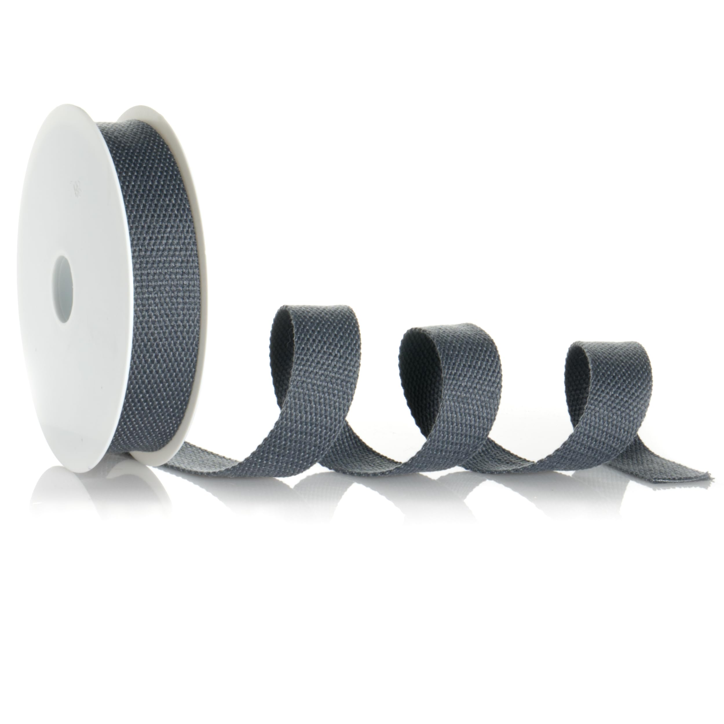 Trimz Cotton Webbing – Dark Grey – 25mm x 5m — image 1