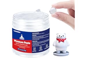 WOUSEDO 6 oz Museum Putty, Clear Removable Gel Wax - Reusable Mounting Paste for Exhibits, Antiques, Glass, Ceramic & Collectibles, No Residue, Strong Hold to Prevent Vibration & Falling