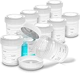 RE-GEN 10x 60ml Clear Specimen Pots Screw Top Lids Identification Labels view 1