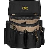 CLC Custom Leathercraft 1505 Electrician's Tool Pouch, 10-Pocket,Black/Tan
